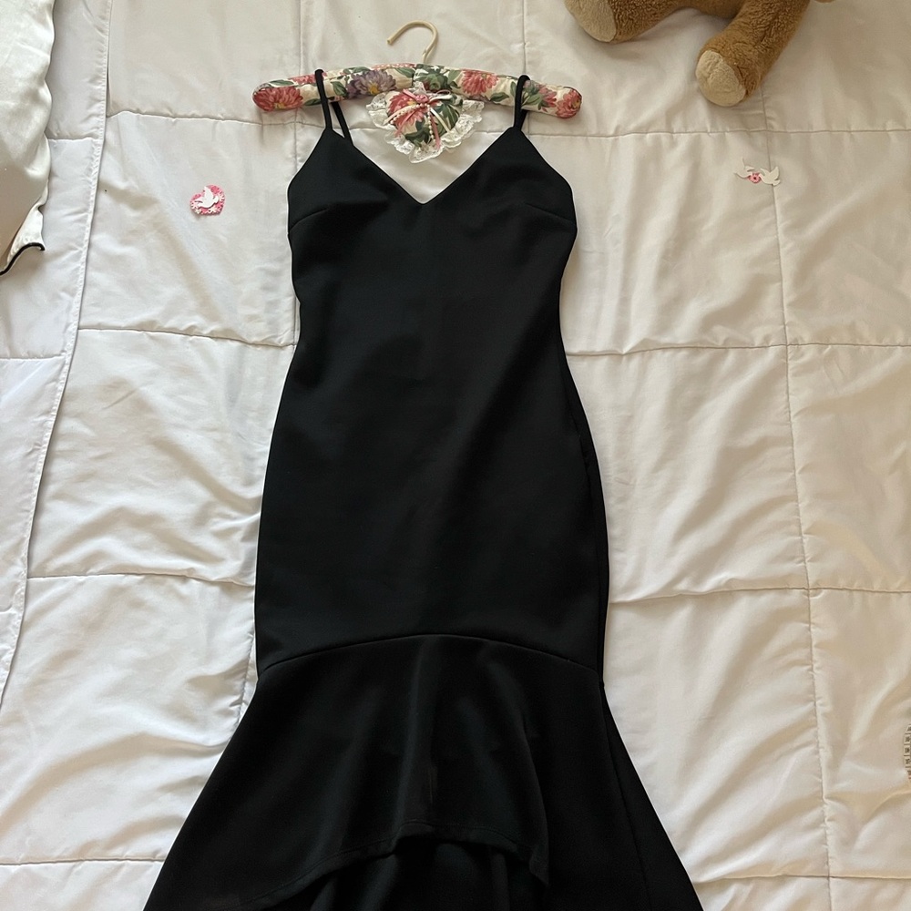 Iris Black High Low Dress